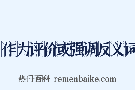 作为评价或强调反义词是什么意思的图片